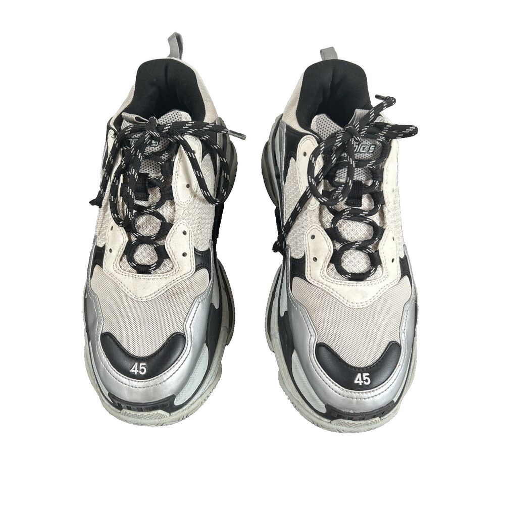 Balenciaga Men's Triple Track S Sneaker Size US 12/ EUR 45 Gray/Silver Retro - Picture 6 of 11
